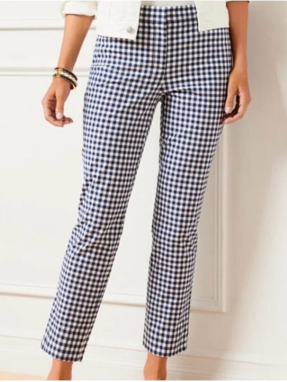 Talbots perfect crop gingham pants- size 8